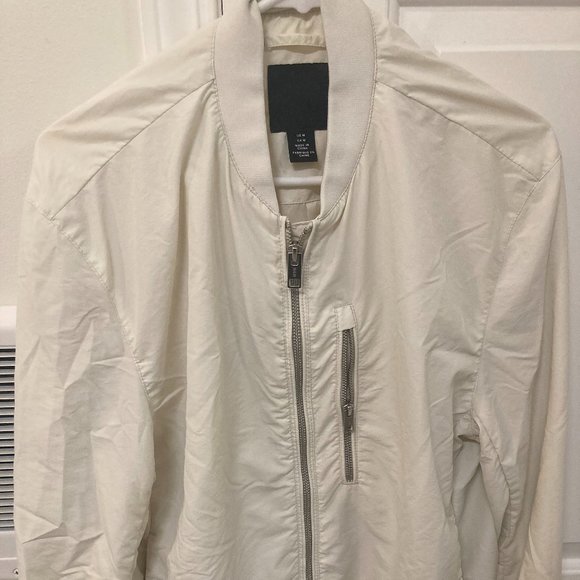 H&M White Windbreaker Bomber Jacket - Picture 1 of 2